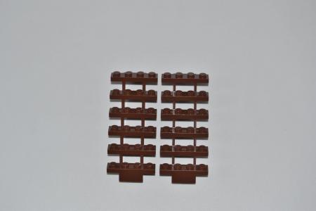 LEGO 2 x Treppe Leiter rotbraun Reddish Brown Stairs 7x4x6 Straight Open 30134