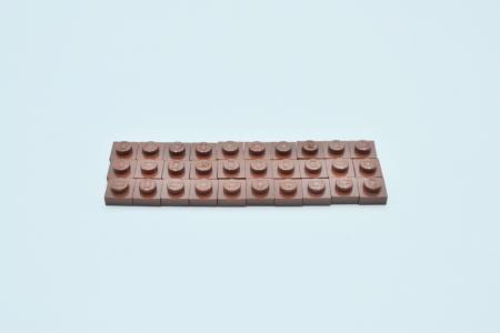 LEGO 30 x Basisplatte Grundplatte rotbraun Reddish Brown Basic Plate 1x1 3024