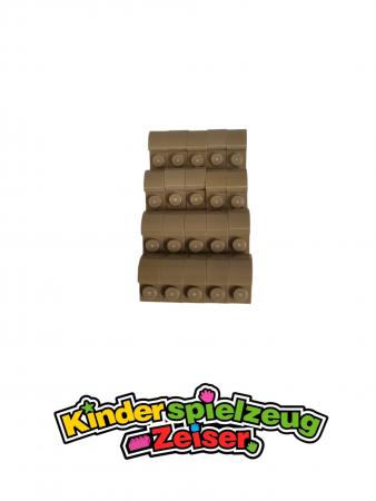 LEGO 20 x Bogenstein dunkelbeige Dark Tan Slope Curved 2x1x1 1/3 Recessed 6091