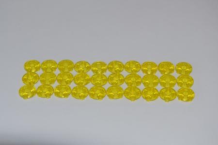 LEGO 30 x Rundplatte Trans-Yellow Plate Round 2x2 with Rounded Bottom 2654