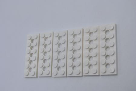 LEGO 6 x Platte mit 5 LÃ¶cher weiÃŸ White Technic Plate 2x6 with 5 Holes 32001