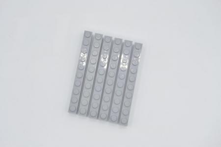 LEGO 6 x Basisstein neuhell grau Light Bluish Gray Brick 1x10 6111