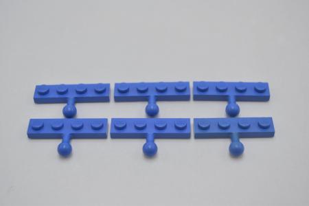 LEGO 6 x AnhÃ¤ngerkupplung blau Blue Plate Modified 1x4 with Tow Ball 3184