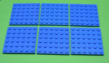 LEGO 6 x Basisplatte Bauplatte Grundplatte blau Blue Plate 6x6 3958 4199519