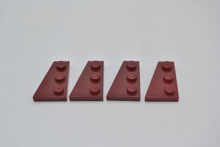 LEGO 4 x FlÃ¼gelplatte links dunkelrot Dark Red Wedge Plate 3x2 Left 43723