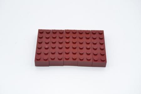 LEGO 5 x Basisstein dunkelrot Dark Red Basic Brick 2x6 2456 44237 6089268