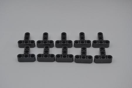 LEGO 10 x T-StÃ¼ck neues dunkelgrau Dark Bluish Gray Technic Liftarm 3x3 60484