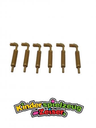 LEGO 6 x Auspuff Pearl Gold Vehicle Exhaust Pipe with Technic Pin 14682