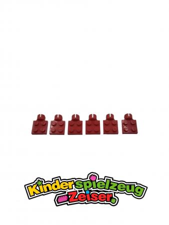 LEGO 6 x Kupplung rot Red Plate Modified 2x2 Tow Ball Socket 4 Slots 3730 