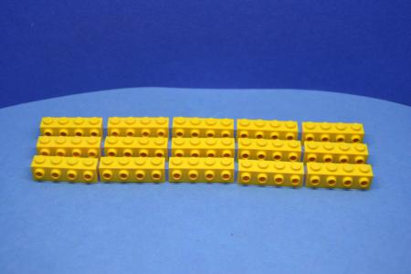 LEGO 15 x Konverterstein gelb Yellow Brick Modified 1x4 4 Studs on Side 30414