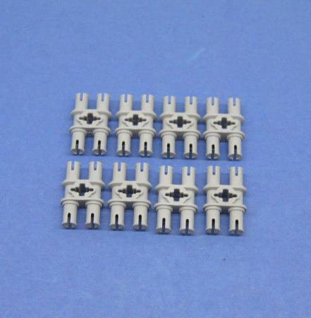 LEGO 8 x Technik Doppelverbinder Pins neuhell grau double connector 32138