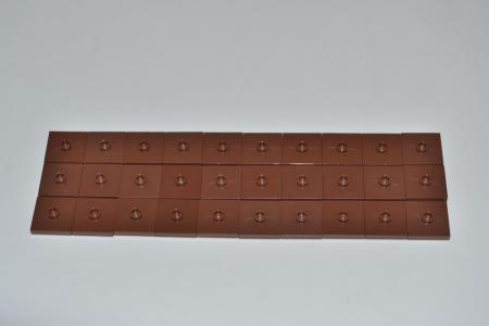 LEGO 30 x Fliese Noppe rotbraun Reddish Brown Plate Modified 2x2 87580