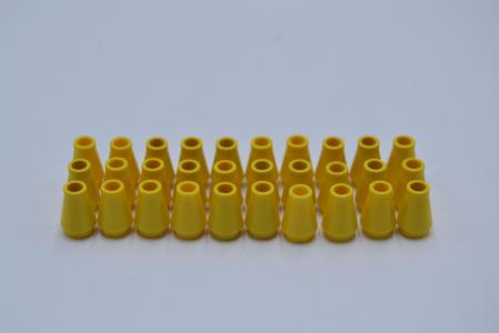 LEGO 30 x Kegel rund ohne Rille gelb Yellow Cone 1x1 without Top Groove 4589