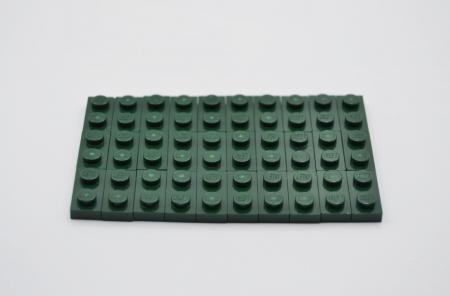 LEGO 30 x Basisplatte Bauplatte dunkelgrÃ¼n Dark Green Basic Plate 1x2 3023 