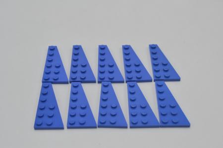 LEGO 10 x FlÃ¼gelplatte rechts blau Blue Wedge Plate 6x3 Right 54383