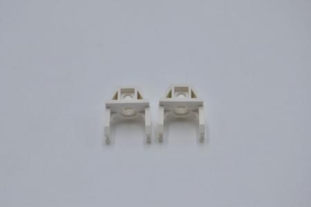 LEGO 2 x Magnethalterung weiÃŸ White Magnet Holder 2x3 with Clips Pin Hole 2607 