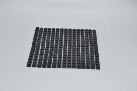 LEGO 30 x Basisplatte Grundplatte schwarz Black Basic Plate 1x8 3460