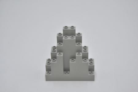 LEGO Fels Mauer Burg althell grau Light Gray Rock Panel 3x8x7 Triangular 6083