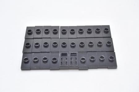 LEGO 30 x Fliese mit Noppe schwarz Black Plate 1x2 1 Stud with Groove 15573