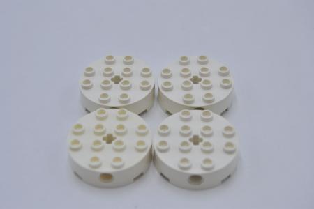 LEGO 4 x Rundstein weiÃŸ White Brick Round 4x4 4 Side Pin Side Pin Holes 6222