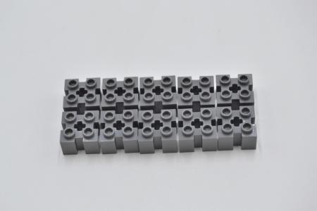 LEGO 10 x Stein neues dunkelgrau Dark Bluish Gray Brick 2x2 Grooves & Hole 90258