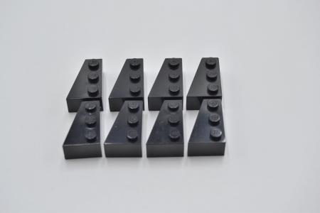 LEGO 8 x FlÃ¼gel Keilstein Keilabsatz links schwarz Black Wedge 3x2 Left 6565