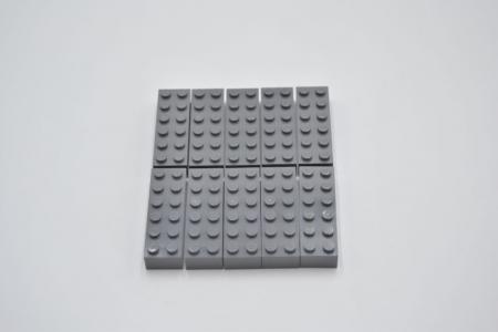 LEGO 10 x Basisstein neues dunkelgrau Dark Bluish Gray Basic Brick 2x6 2456 