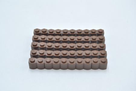 LEGO 25 x Palisadensteine Mauer alt braun Brown Brick Modified 1x2 Log 30136