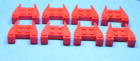 LEGO 8 x Keilstein SchrÃ¤gstein rot Red Wedge 3x4 without Stud Notches 2399
