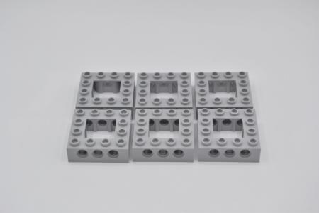 LEGO 6 x Lochstein Rahmen neuhell grau Light Bluish Gray Technic Brick 4x4 32324