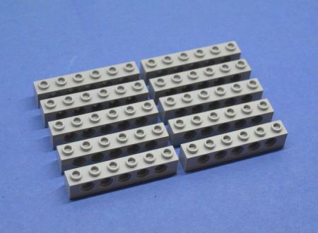 LEGO 10 x Lochstein neuhell grau Light Bluish Gray Technic Brick 1x6 Holes 3894