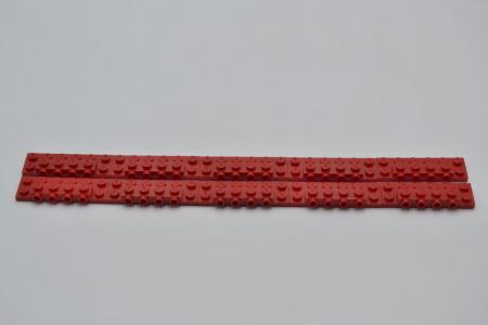 LEGO 10 x Konverter m. Noppen rot Red Plate Modified 2x6x2/3 with 4 Studs 87609 