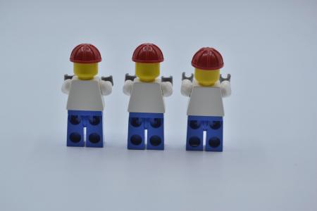 LEGO 3 x Figur Minifigur Minifigures City Mann Overall blau Streifen ovr030 