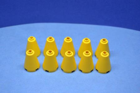 LEGO 10 x Kegelstein Zylinder offen gelb Yellow Cone 2x2x2 Open Stud 3942c