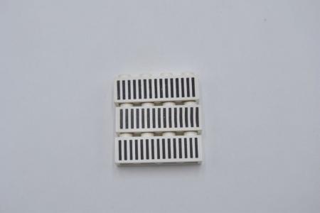 LEGO 3 x Stein bedruckt weiÃŸ White Brick 1x4 Grille Pattern 15 Bars 3010p04