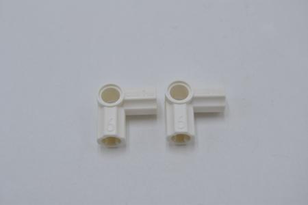 LEGO 2 x Verbinder weiÃŸ White Technic Axle and Pin Connector Angled #6 32014