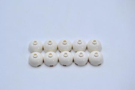 LEGO 10 x Rundstein Kuppel weiÃŸ White Brick Round 2x2 Dome Top Hollow Stud 553c