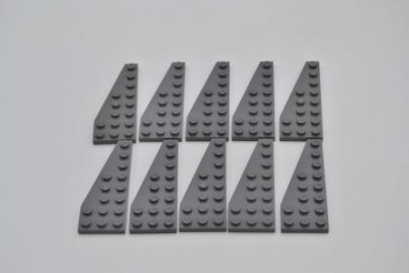 LEGO 10 x FlÃ¼gel links neues dunkelgrau Dark Bluish Gray Plate 8x3 Left 50305