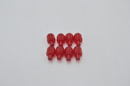 LEGO 8 x Lichtkappe Birne transparent rot Trans-Red Bar with Light Cover 58176