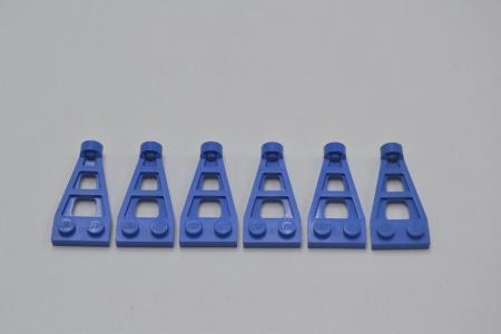 LEGO 6 x FlÃ¼gel Platte Kupplung blau Blue Plate Modified 1x2 with Long Stud 4596