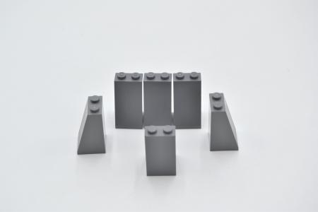 LEGO 6 x SchrÃ¤gstein neues dunkelgrau Dark Bluish Gray Slope 75 2x2x3 3684c