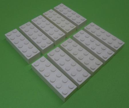 LEGO 10 x Basisstein Baustein Grundbaustein weiÃŸ White Basic Brick 2x6 2456 