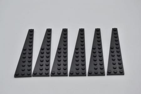 LEGO 6 x FlÃ¼gelplatte links schwarz Black Wedge Plate 12x3 Left 47397