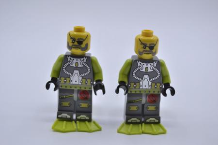LEGO 2 x Figur Minifigur Taucher Atlantis Diver 3 Ace Speedman atl005 