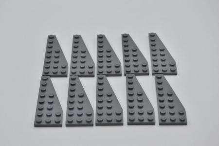 LEGO 10 x FlÃ¼gel rechts neues dunkelgrau Dark Bluish Gray Plate 8x3 Right 50304