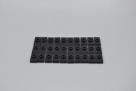 LEGO 30 x Fliesen Noppe schwarz Black Plate Modified 1x2 with 1 Stud 3794a