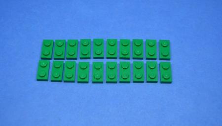 LEGO 20 x Basisplatte Bauplatte grÃ¼n Green Plate 1x2 3023 302328