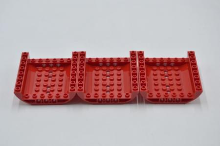 LEGO 3 x Boden Rumpf Flugzeug rot Red Slope Curved 8x8x2 Inverted Double 54091