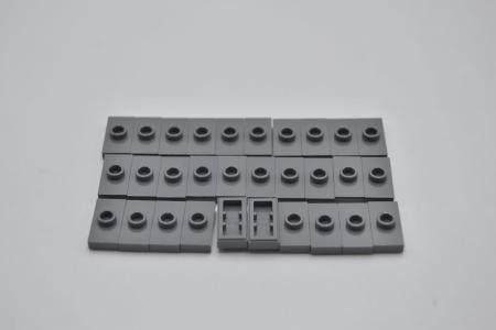 LEGO 30 x Platte m. Noppe neues dunkelgrau Dark Bluish Gray Plate 1x2 Stud 15573