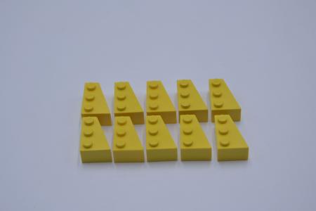 LEGO 10 x Keilstein Keilabsatz rechts gelb Yellow Wedge 3x2 Right 6564